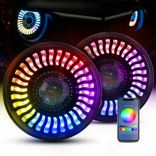 Rgb led headlights - 7'',
