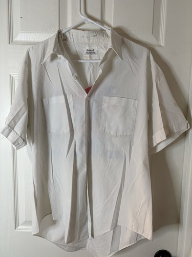 Vintage white collared button - white,
