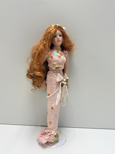 Red porcelain mermaid - red, 17"