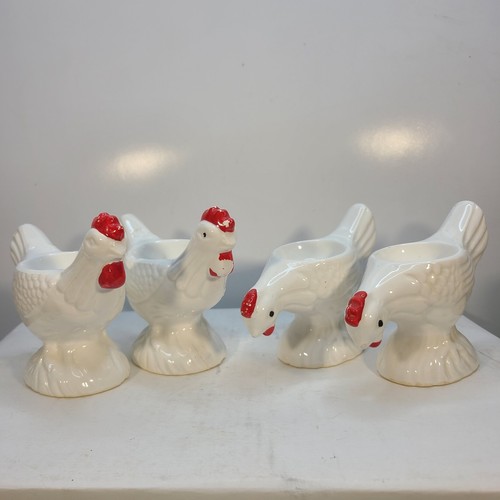 White ceramic chicken egg - 4,