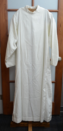 Used white thick robe alb - white,