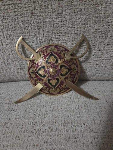 Vintage brass mini dhal talwar - vintage,