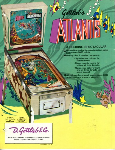 Atlantis gottlieb pinball - atlantis,