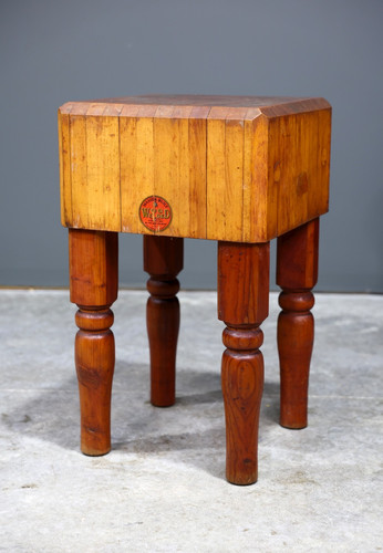 Antique butcher block table - butcher,