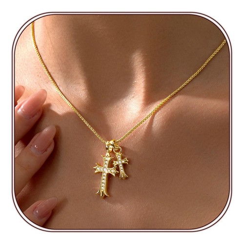 Cadena forma cruz oro - cruz,