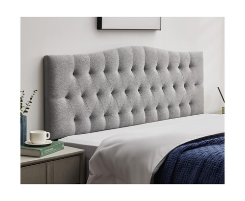 Tufted upholstered linen - upholstered,