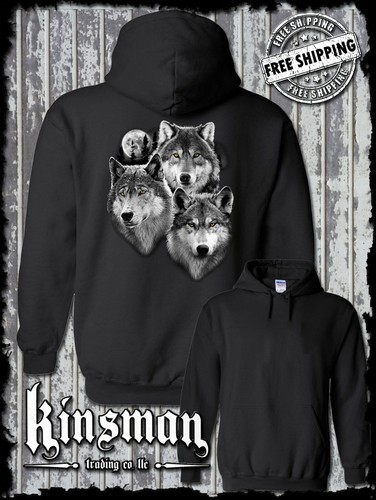 Wolves portrait with moon - wolves,