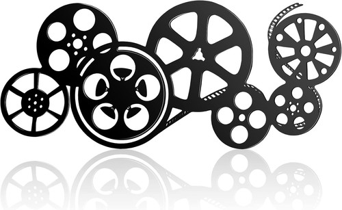 Metal movie reel wall - metal,