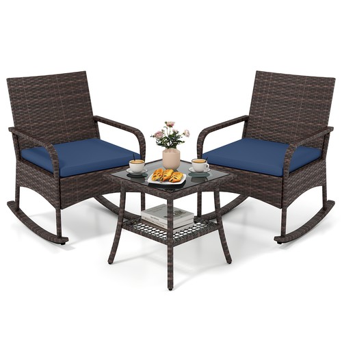 3pcs wicker rocking bistro - wicker,