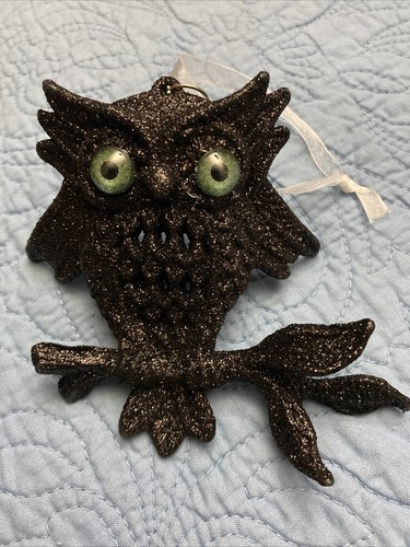 Black glitter owl hanging - owl,