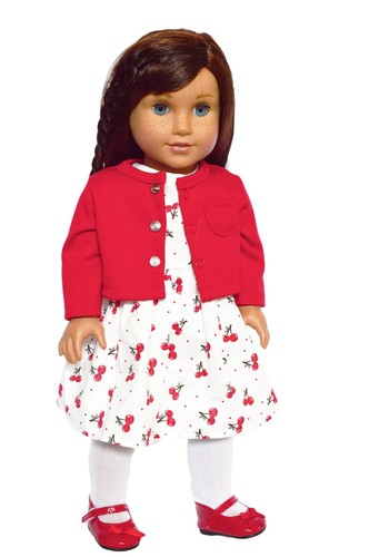 Doll clothes dress - 18", red