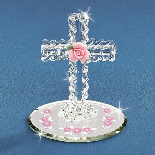 Glass baron cross figurine - glass,