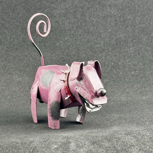 Hand painted metal dog folk - hand,
