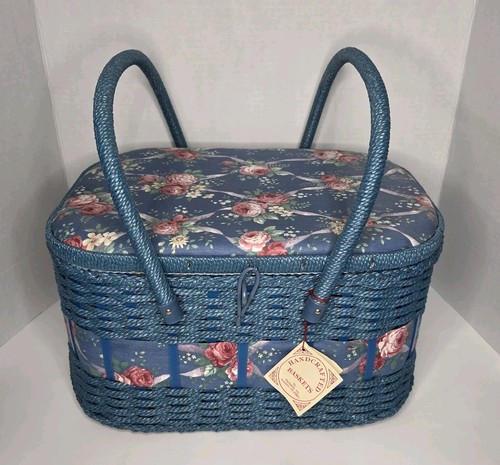 Vintage 80s sewing basket - vintage,