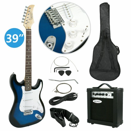Full size electric blue guitar - size,
