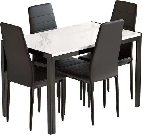 Faux marble dining table set - faux,