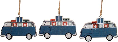 Wooden hippie van christmas - van,