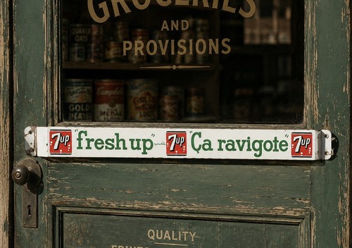 Vintage 7up sign porcelain - vintage,