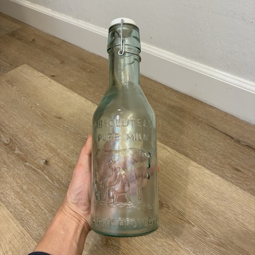 Vintage glass milk bottle - vintage,