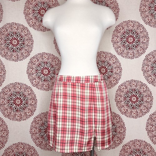 Shein pink plaid mini - shein,