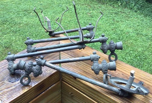 Set antique japanned gas - antique,