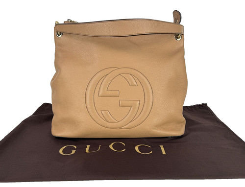Gucci auth beige leather - beige, soho