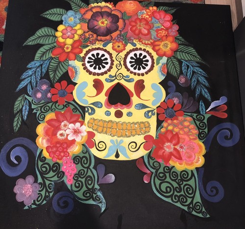 Floral skull honoring day - honoring, of
