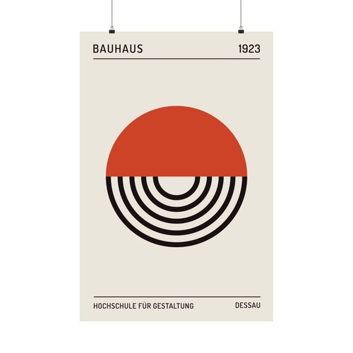 Bauhaus geometric sun poster - bauhaus,