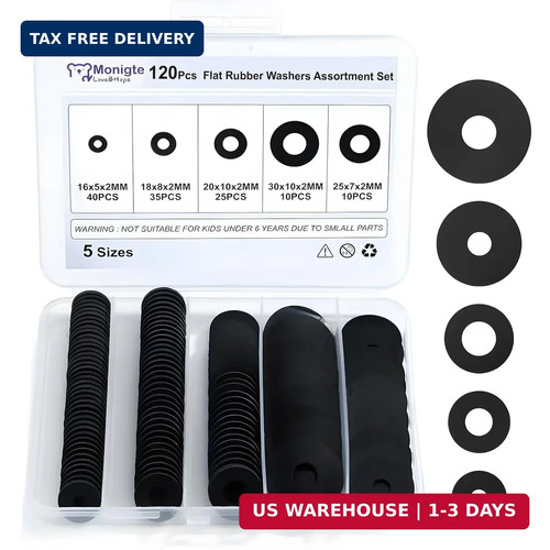 120pcs flat rubber washers - rubber,