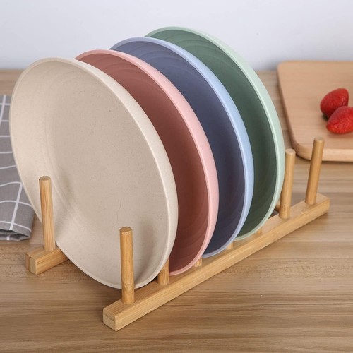 Pcs wheat straw plates round - straw,
