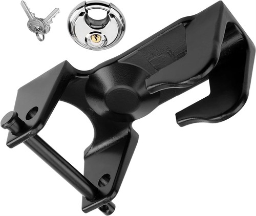 Black gooseneck trailer lock - black,