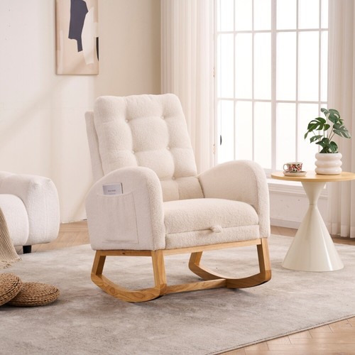 Plush rocking chair cream - chair,