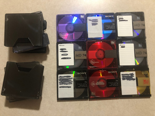 Lot used blank minidiscs - of,