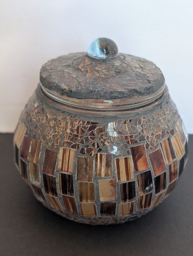 Vintage mosaic amber glass - vintage,