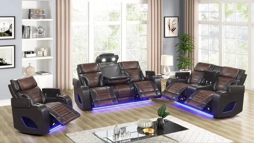 New brown led power - brown, recliner