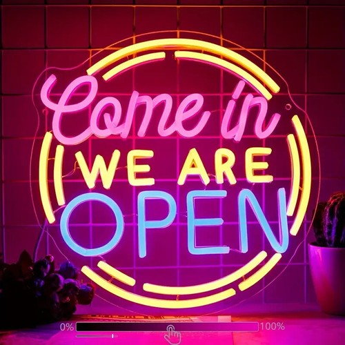 Neon open sign for - open,