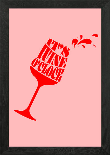 Wine clock framed wall - o'clock,