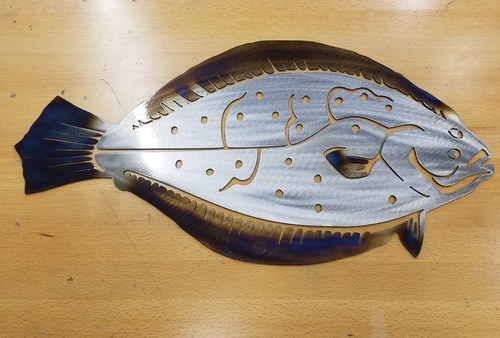 Flounder metal wall art - , plasma