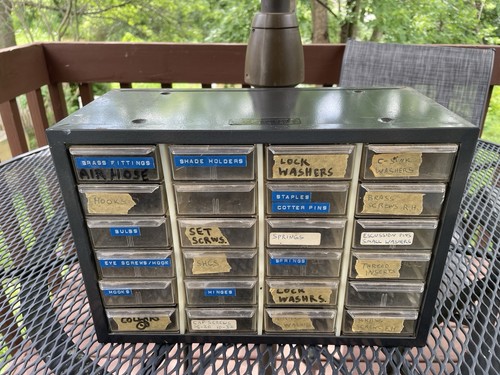 Vintage drawer grey metal - 24,