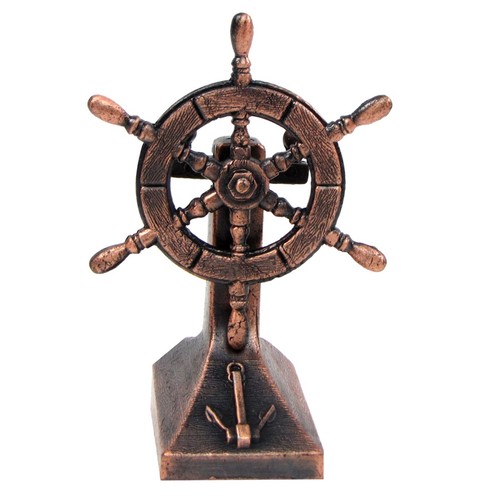 Bronze metal ships helm ship - bronze,