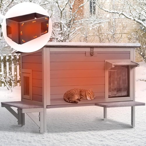 Outdoor cat house with - house,
