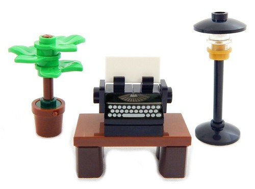New lego typewriter plant lamp - lego,