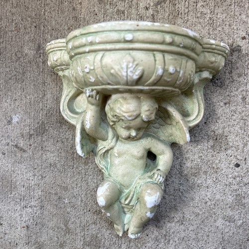 Vintage concrete cherub wall - cherub,