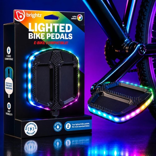 Led light bike pedals - up,