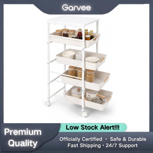 Rolling storage cart tier - cart, 5-tier