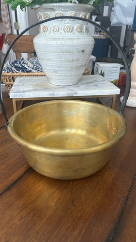 Antique brass jam pan kettle - pan,