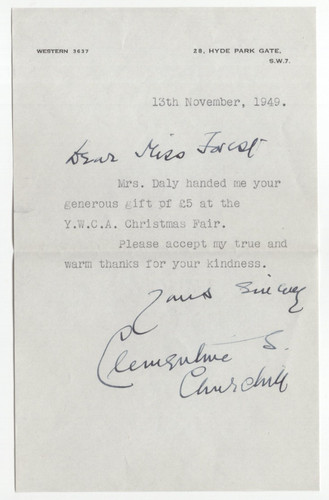 Clementine churchill signed - clementine,