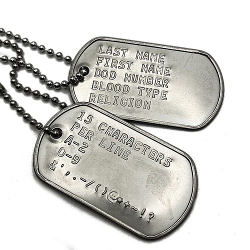 Military dog tags stainless - id,