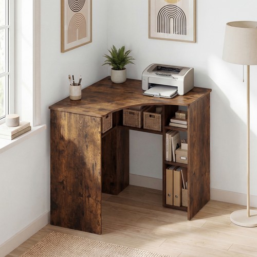 Corner desk charging - desk, w/charging