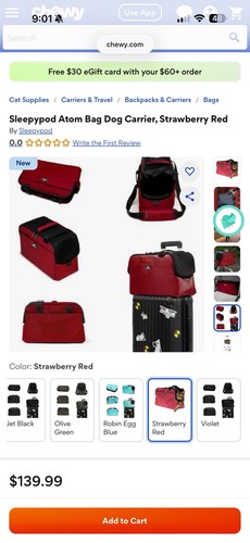 Sleepypod atom pet carrier - atom,